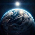 DALL·E 2023-10-11 07.57.16 – photo of the Earth with a perspective showcasing its curvature, with the sun casting a gentle light on it, amidst the infinity of space
