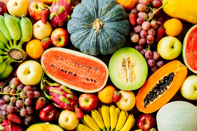 Assorted and mixed fruits
