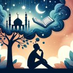 DALL·E 2023-10-06 19.06.34 – Illustration of a person thinking_ A digitally illustrated diverse individual sits under a tree, eyes closed, immersed in deep thought. The silhouette