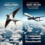 DALL·E 2023-10-07 22.50.01 – photo comparison chart in English between the energy consumption of a Swallow during flight and a medium-sized passenger airplane flying a distance of